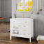 Meuble-lavabo de salle de bain 36 po avec éclairage à capteur de mouvement, verre à motif et armoire de rangement Farmhouse-57453241