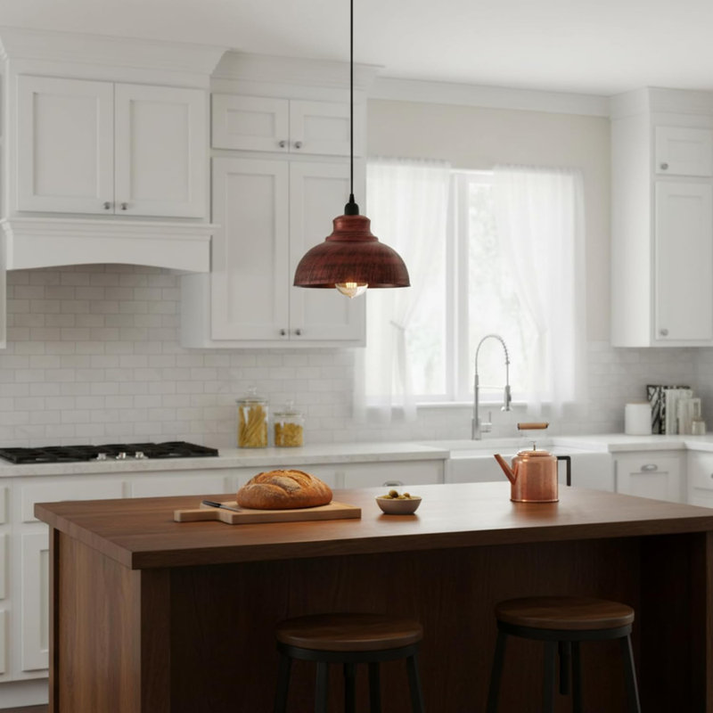 Ensemble de 2 luminaires suspendus Modern Modern, Rouge rustique