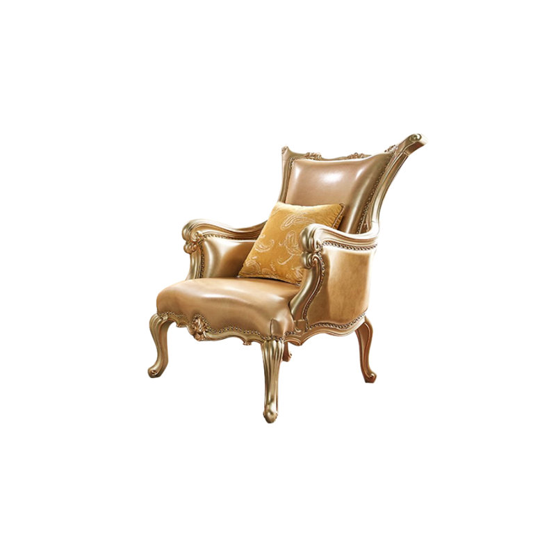 Fauteuil de style européen en bois massif de luxe avec fauteuil d'une largeur de 33,46 po