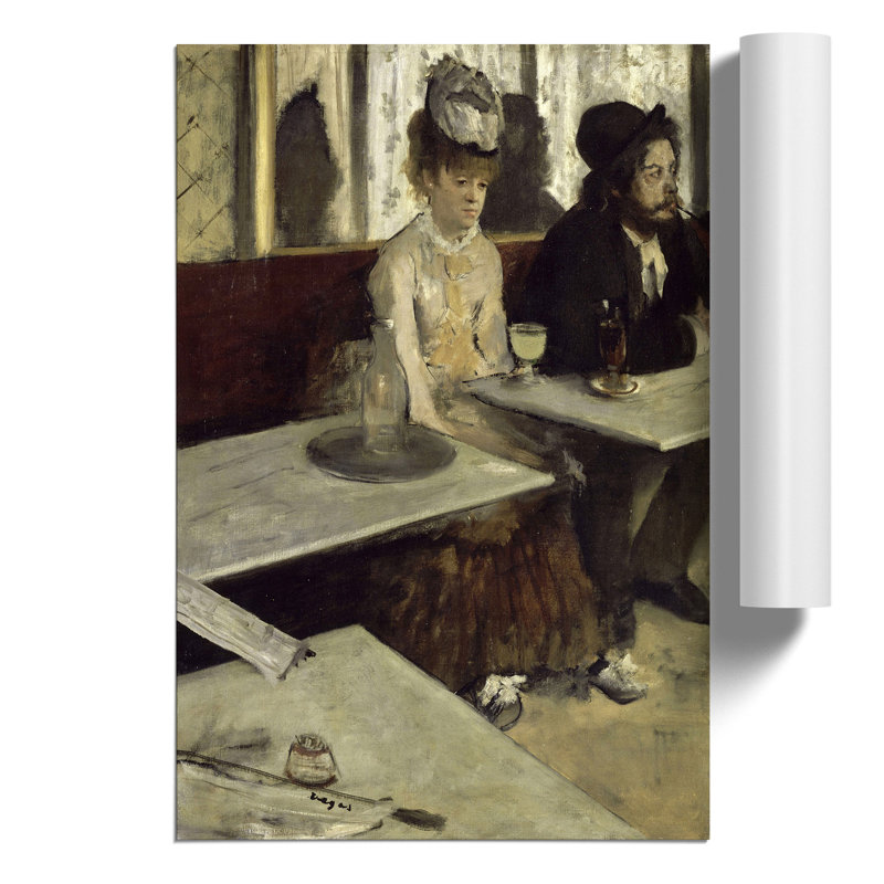 Absinthe Drinkers by Edgar Degas - No Frame Painting, 84cm H x 59cm W x 0.1cm D