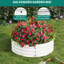 Ensemble de 2 lits de jardin surélevés ronds en acier galvanisé 2 pi x 1 pi, jardinière blanche avec rebords en caoutchouc, fond ouvert-2076051041-2076051044