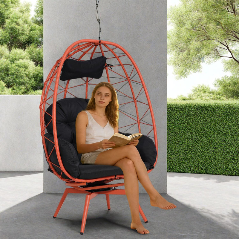 Chaises longues pivotantes de patio, chaise en rotin moderne en acier pour la maison