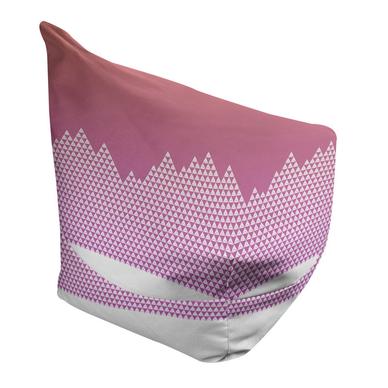 Sac de pois Leffel, H 27 po x l 30 po x P 25 po, Pouf fauteuil, Rose / Gris