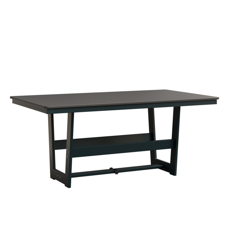 Table de salle à manger 70 po Berlin Gardens Hudson, Acier inoxydable martelé, Baie