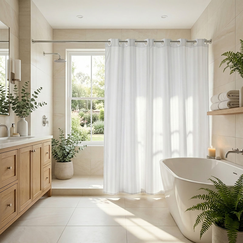 Regency Stripe Hook 'N' Hang Shower Curtain