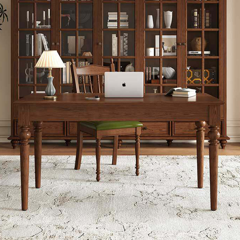 Exquis bureau d'écriture brun foncé rétro, 30.31" H x 47.24" W x 23.62" D, Dark Brown
