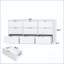 Commode 9 tiroirs blanche - Poignées dorées et grands tiroirs profonds-2033630267