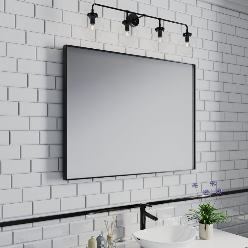 Miroir mural Earsell, 48 po x 36 po, Noir