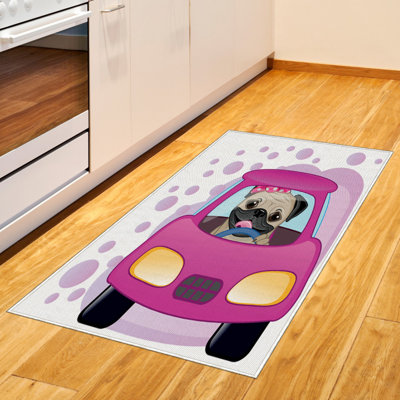 Pug High Density Long Fiber Poly Threads Decorative Area Rug Carpet