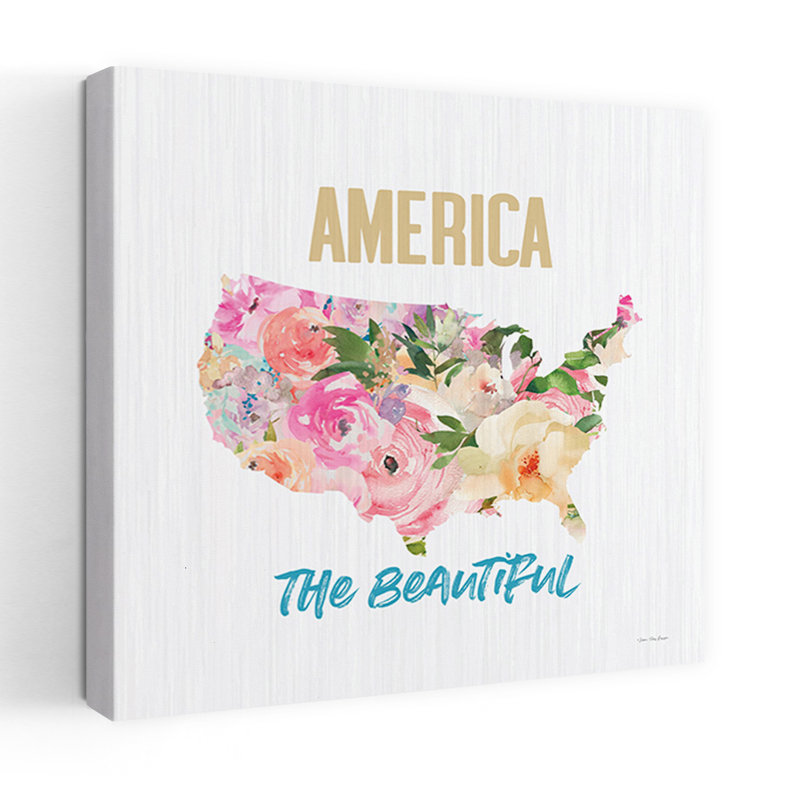 «America The Beautiful Contemporary Summer Flower Art», H 32 po x l 32 po