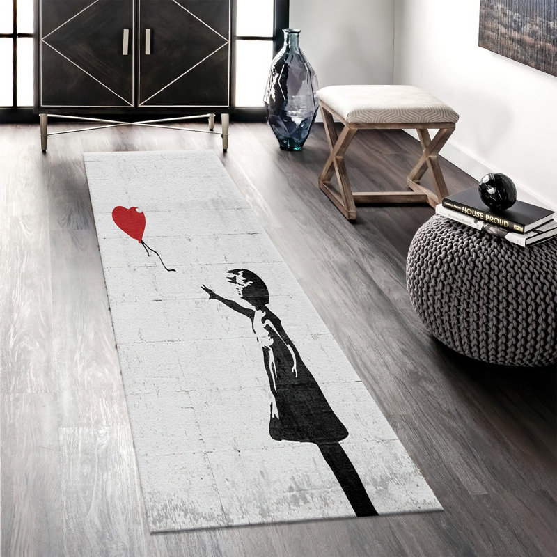 Multicolored Geometric Pattern With Pile Soft Type Printed Rug for Contemporary Home Decor, Runner 3'3" x 9'2"