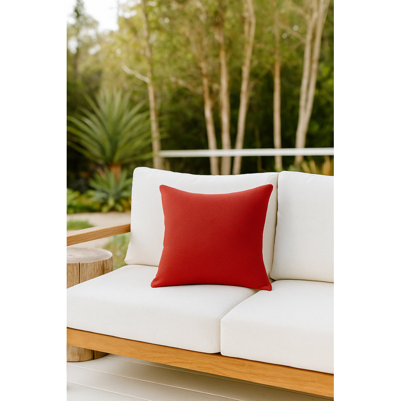 Red Drift Weave Indoor Outdoor Pillow 20x20