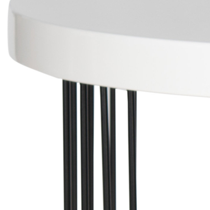 Keelin End Table, White/Black