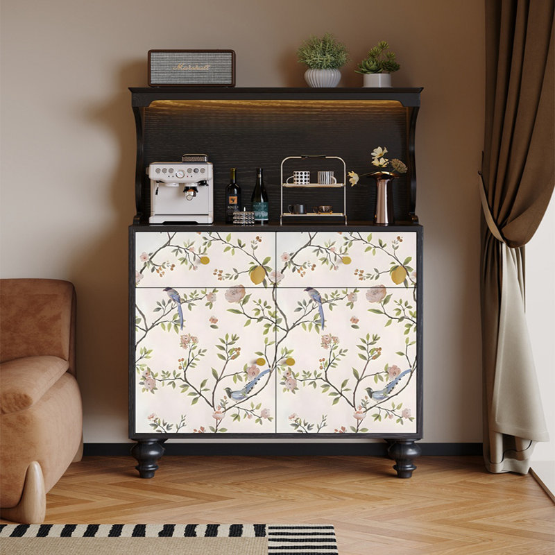 Buffet en bois massif de style rétro français