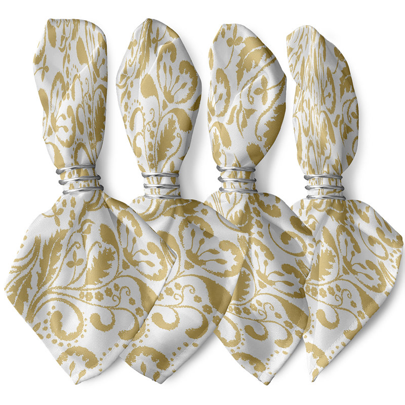 Rushton Polyester Floral Square Napkin, Yellow