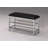 Metal Shoe Bench With Black Seat, Silver
