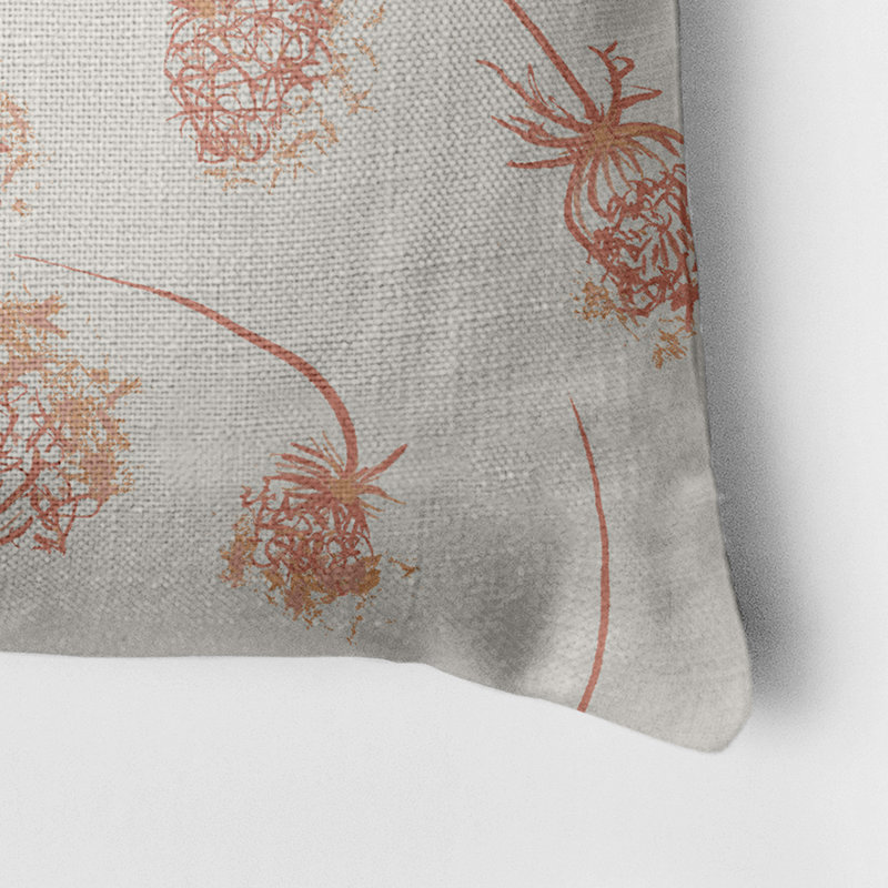 Floral Reversible Throw Pillow, Orange