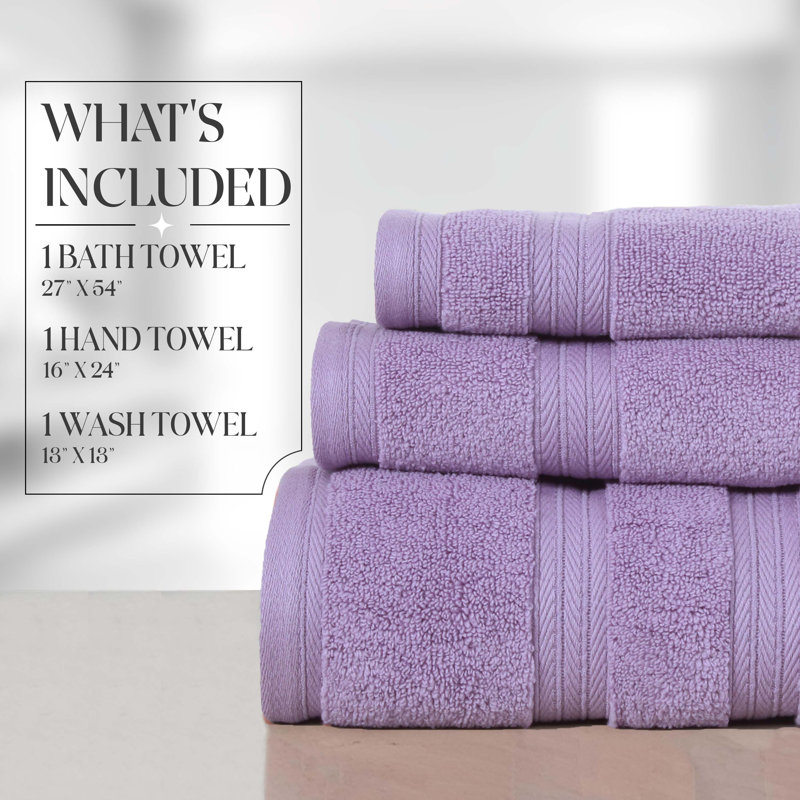 Ensemble de serviettes de bain 100% coton Elegance Essentials 550GSM, Mauve