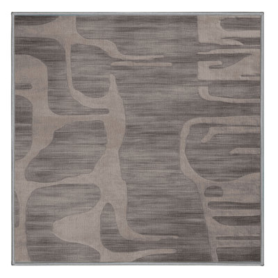 Tapis abstrait gris lavable à la machine