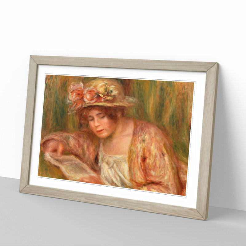 Andree in a Hat by Pierre-Auguste Renoir - Picture Frame Painting, Oak, 48cm H x 65cm W x 2cm D