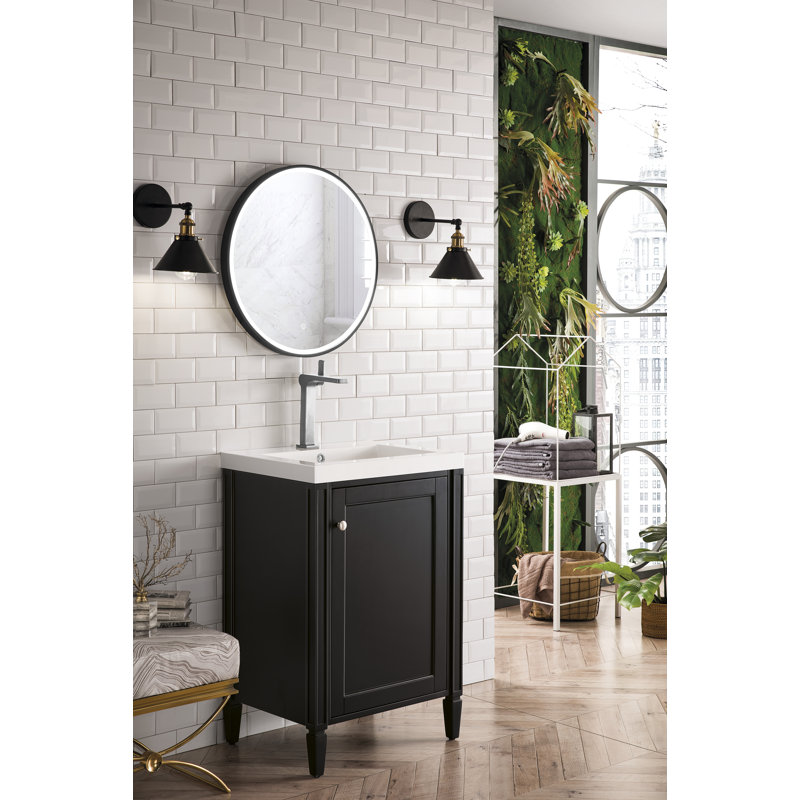 Meuble-lavabo simple l 24 po Britannia, Onyx noir