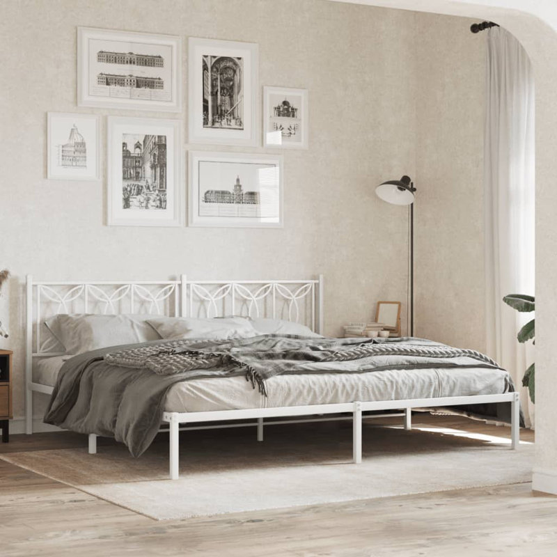 Courtemanche Metal Open-Frame Bed, White