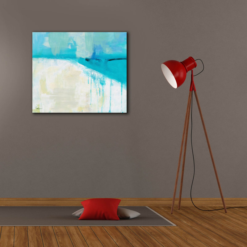 «Coastal Blues 1» par Jan Weiss, art mural sur toile, 16 po x 12 po, H 26 po x l 30 po x P 1,5 po