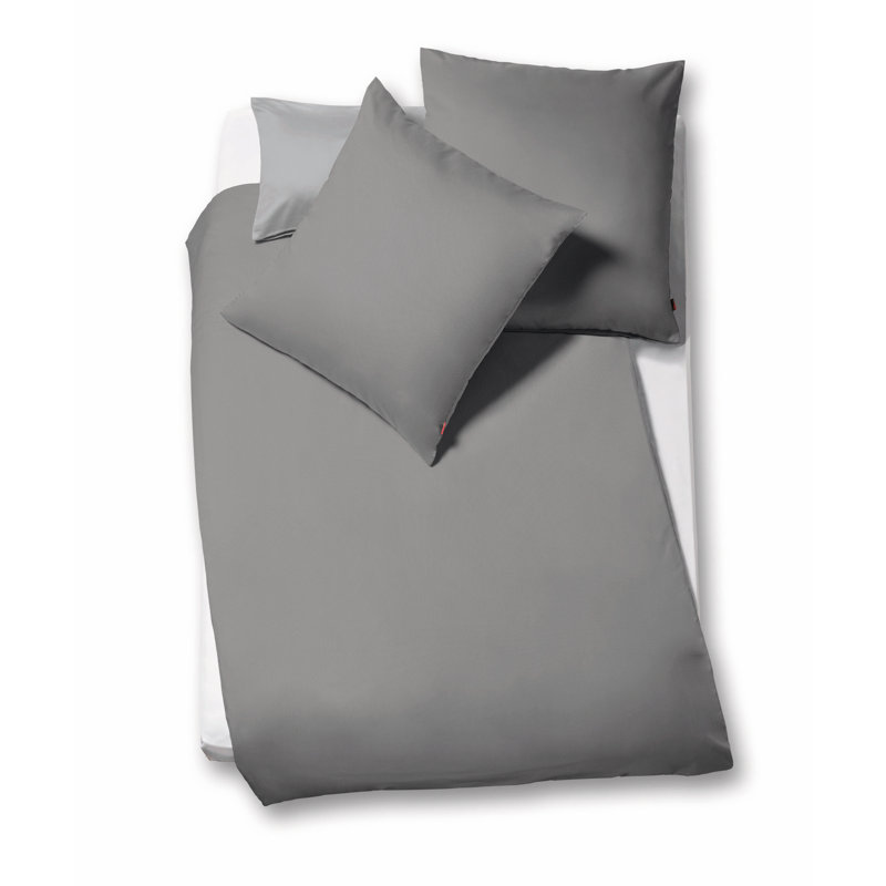Lech 100% cotton 110 TC Duvet Cover Set, Granite, Double - 2 Pillowcases (80 x 80 cm)