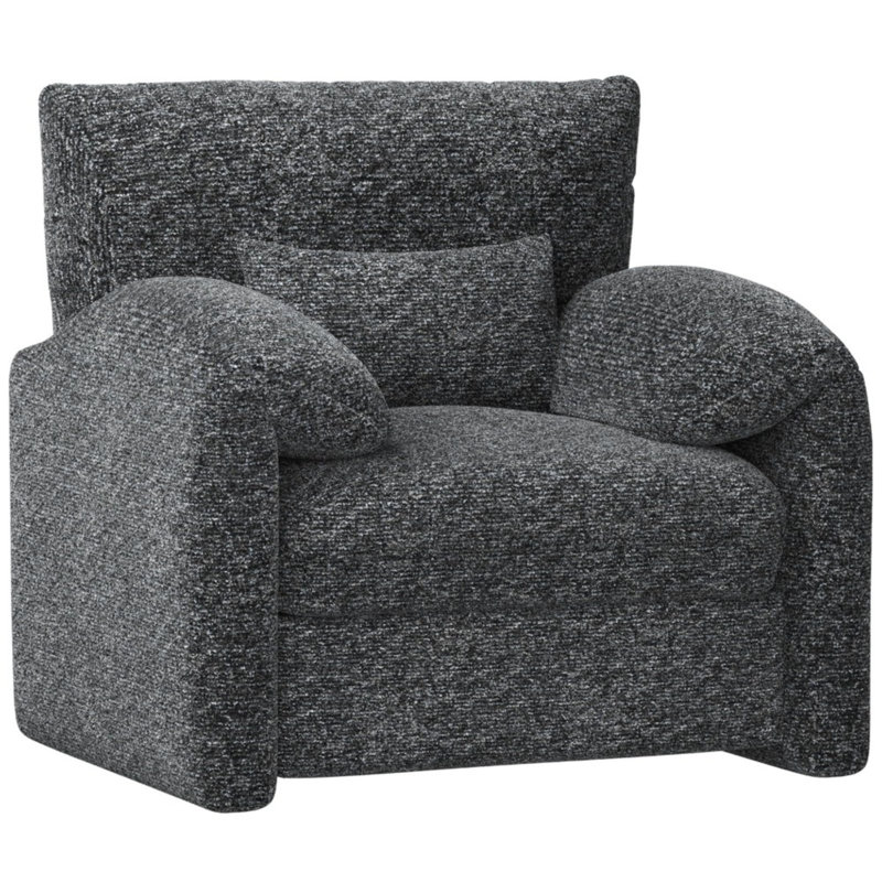 Upholstered Armchair, Black