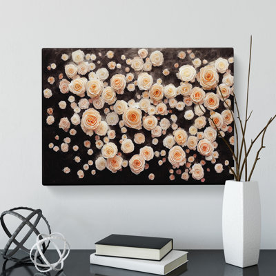 Beautiful Rose Flowers - Wrapped Canvas