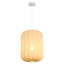 Aurelia, lanterne scandinave Japandi à une lumière, 35 cm (13,75 po), en métal avec abat-jour en forme de cocon côtelé et suspension LED.-610412604