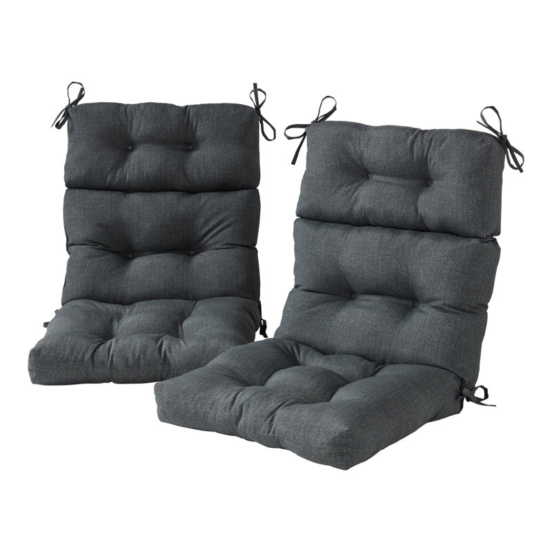 Lester Outdoor High Back Chair Cushion, Carbon, 2