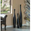 Vase de plancher contemporain en forme de bouteille, brun avec motif de pierres pavées, ensemble de 3