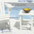 Adirondack Side Table, Square Patio End Table, Weather Resistant 15" Outdoor HDPE Table for Porch, Pool, Balcony, White