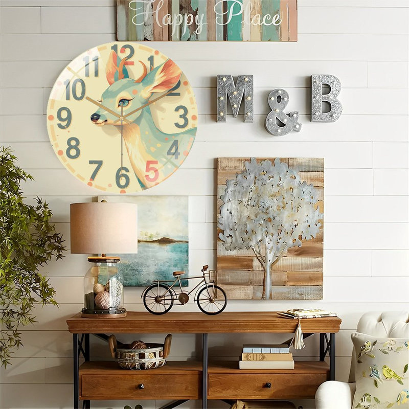 Horloge murale, art décoratif mignon 12 po