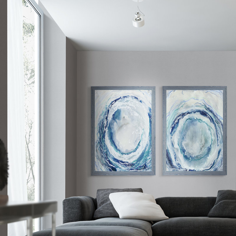 «Ocean Eye I» par Renee Stramel - reproduction de cadre photo, H 24 po x l 18 po x P 1,25 po, Toile avec cadre gris