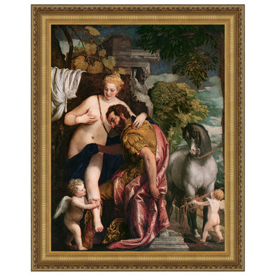 «Venus and Mars United» par Love, 1570 par Paolo Veronese, reproduction d'art encadrée