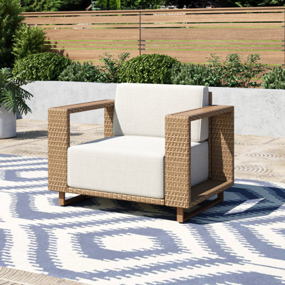 Rattan Double Armrest Single Chair