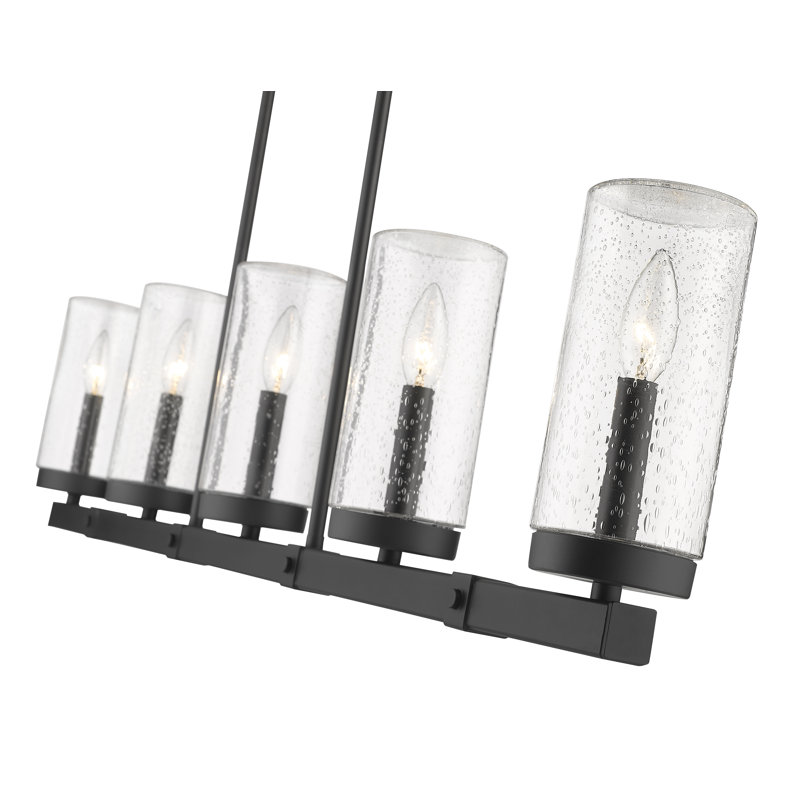 Lustre d'extérieur à 5 ampoules Sheniece, Noir mat