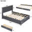 Lit plateforme double tapissier gris avec 2 tiroirs et lit gigogne, tête de lit classique et contreplaqué, fonction d'organisation de la chambre à coucher, configuration des tiroirs facile à assembler