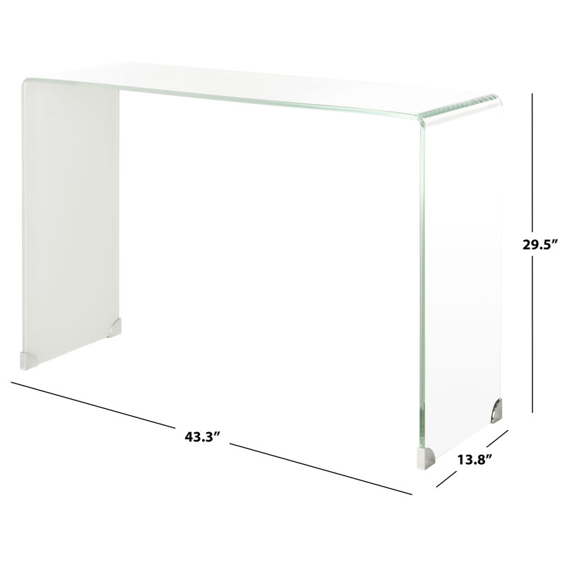 Euphemia 43.3'' Glass Console Table, White