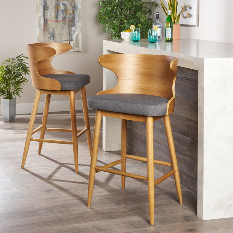 Mid-Century Modern Upholste Barstools