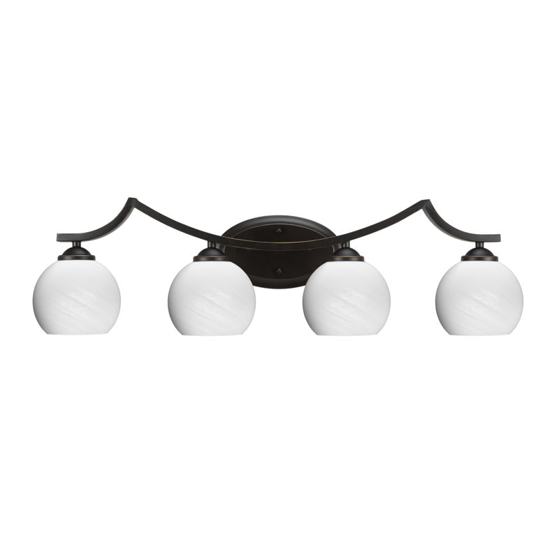 Zilo 4 Light Bath Bar, White, Gray