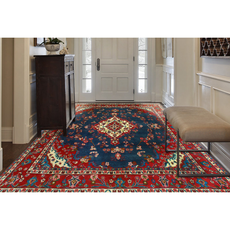 Tapis fin bleu marine Evania