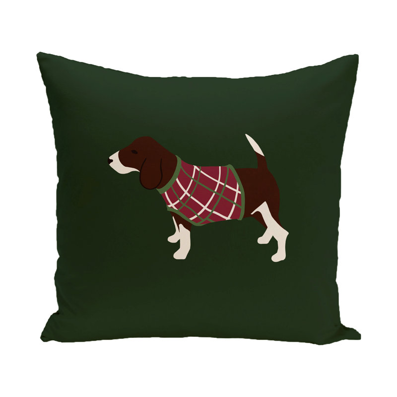 Reversible Throw Pillow, 20" H x 20" W, Dark Green