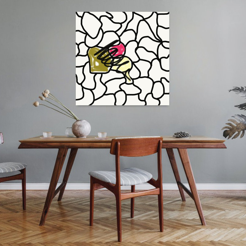 Melting Sweet Doodle Abstract Bold Colorful Wall Art Print, 81.28cm H x 81.28cm W