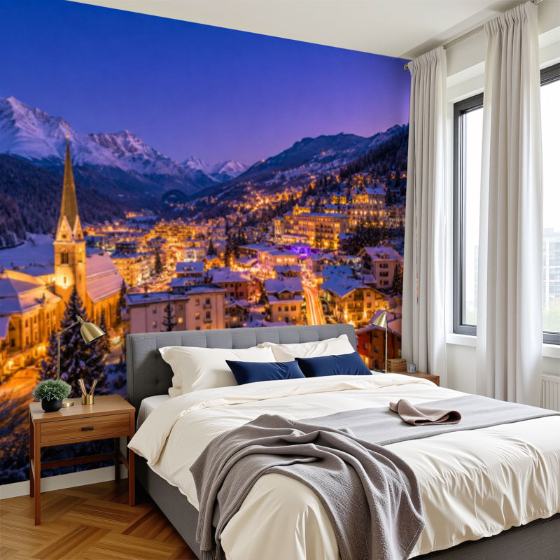 Papier peint adhésif auto-adhésif moderne pour la chambre à coucher L 69 po x l 96 po Peel and Stick