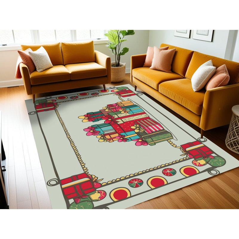 Tapis de Noël hiver lavable Ginza Six, Rectangulaire 2 pi x 3 pi