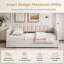 Lit de jour rembourré en lin avec rangement spacieux sous le lit, structure double en bois massif durable-2140336687