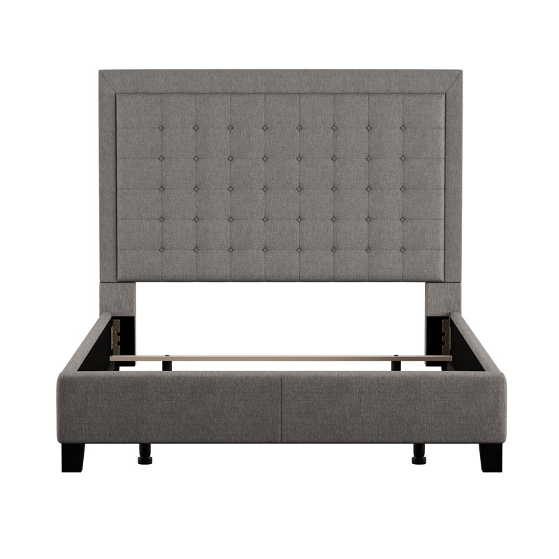 Kaster Upholstered Platform Bed, Full, Pewter Gray Linen